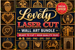 Lovely Laser Cut Wall Art Bundle,Laser Cut Wall Art Svg File Product Image 1