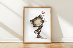 Lovely Valentine Bengal Cat PNG Product Image 3