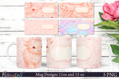 Coquette Valentine Mug Designs PNG | Cute Pink Bow &amp; Hearts Product Image 1