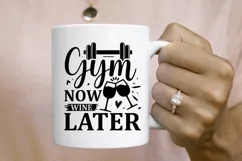 Gym now wine later SVG, Workout SVG Design Product Image 2