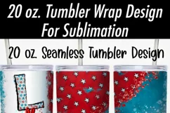 Love Stars July 4th Seamless 20oz Tumbler Sublimation Design Product Image 2
