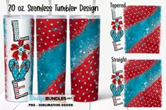 Love Stars July 4th Seamless 20oz Tumbler Sublimation Design Product Image 1