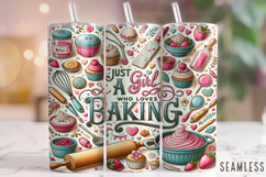 Just A Girl Who Loves Baking, Kitchen Tools Tumbler, Baker Product Image 1