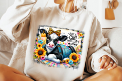 Just A Girl Who Loves Cows PNG, Cow PNG, Cowgirl PNG, Farm Product Image 2
