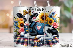 Just A Girl Who Loves Cows Tumbler Wrap, Cow Tumbler Wrap Product Image 1
