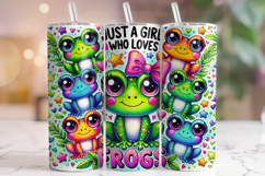 Just A Girl Who Loves Frogs Tumbler Wrap, Frog Tumbler Wrap Product Image 1