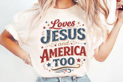 Loves Jesus and America Too Png Design Product Image 1