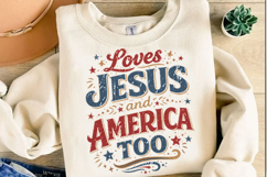 Loves Jesus and America Too Png Design Product Image 3