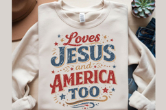 Loves Jesus and America Too Png Design Product Image 2