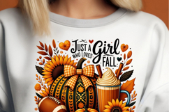 Just A Girl Who Loves Fall Sublimation Clipart, Autumn Product Image 2