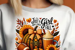 Just A Girl Who Loves Fall Sublimation Clipart, Autumn Product Image 2