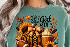 Just A Girl Who Loves Fall Sublimation Clipart, Autumn Product Image 3