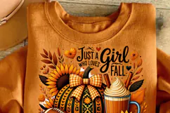 Just A Girl Who Loves Fall Sublimation Clipart, Autumn Product Image 8