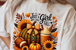 Just A Girl Who Loves Fall Sublimation Clipart, Autumn Product Image 7