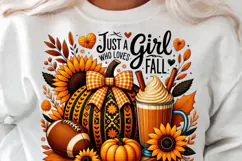 Just A Girl Who Loves Fall Sublimation Clipart, Autumn Product Image 4
