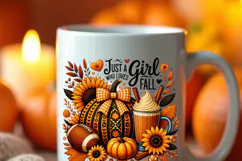 Just A Girl Who Loves Fall Sublimation Clipart, Autumn Product Image 5