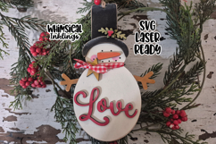 Love Snowmen Ornament Laser SVG Product Image 1
