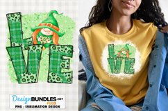Love St Patricks Day Gnome Girl Sublimation Design Stacked Product Image 1