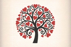 Love Tree Embroidery Design Product Image 1