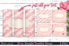 Lace &amp; Bows Valentine 20 oz Straight Tumbler Wraps Product Image 1