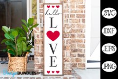 Hello Love SVG | Valentine's Day Vertical Sign SVG Product Image 1
