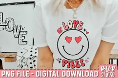 Love Vibes PNG Design, Retro Valentine PNG Product Image 1