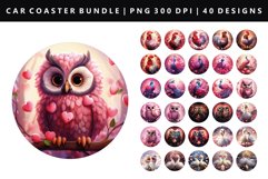 Loving Bird Keychain And Car Coaster Sublimation Bundle Product Image 1