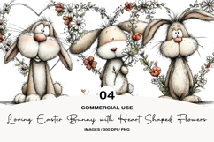Loving Easter Bunny with Heart Shaped Flowers Product Image 1