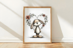 Loving Easter Bunny with Heart Shaped Flowers Product Image 3