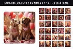 Loving Pet Square Coaster Design | Square Coaster PNG Product Image 1