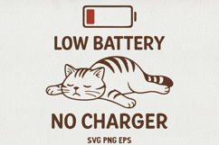 Sarcastic Cat Illustration Funny Lazy Line Art Kitty SVG PNG Product Image 1