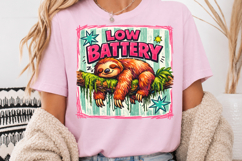 Low Battery PNG, Funny Lazy Sloth Sublimation Product Image 4