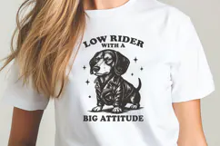 Low Rider with a Big Attitude SVG PNG | Funny Dachshund Dog Product Image 3