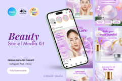 Purple Beauty Instagram Templates | Canva Pro Product Image 1