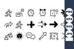 Running and navigation arrow icons set for user interface de Product Image 1
