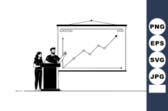 Business presentation with male and female speakers explaini Product Image 1