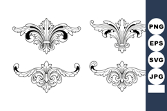 Ornate vintage decorative floral vector elements with elegan Product Image 1