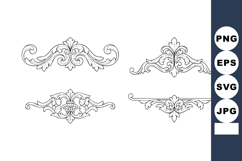 Vintage ornamental decorative elements vector with elegant f Product Image 1
