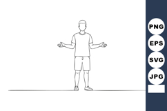 Male figure standing with open arms minimal line art vector Product Image 1