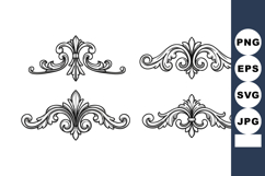 Decorative vintage ornamental floral elements vector set for Product Image 1