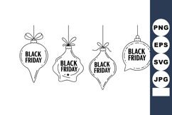 Black Friday Hanging Christmas Ornaments Vector Illustration Product Image 1