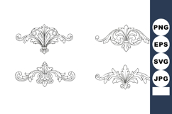 Ornamental Vintage Decorative Floral Elements Vector Illustr Product Image 1