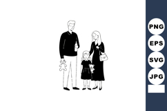 Family silhouette holding hands with child and teddy bear in Product Image 1