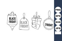Black Friday shopping tags and gift box vector illustration Product Image 1