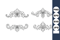 Ornamental Vintage Decorative Flourishes Vector Set in Black Product Image 1