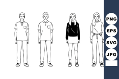 People standing in casual clothes with neutral poses black a Product Image 1