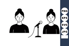 Female speaker woman with microphone talking communication v Product Image 1