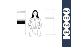 Businesswoman standing in office environment with modern des Product Image 1