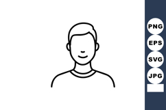Man avatar icon simple line style vector illustration for pr Product Image 1
