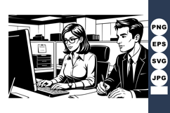 Business professionals working together on computer in offic Product Image 1